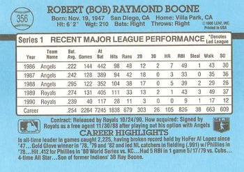 1991 Donruss #356 Bob Boone Back
