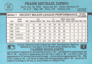 1991 Donruss #360 Frank DiPino Back