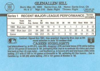 1991 Donruss #380 Glenallen Hill Back