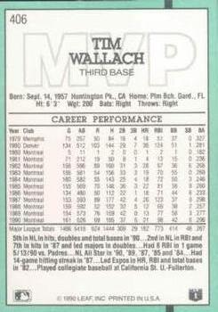 1991 Donruss #406 Tim Wallach Back