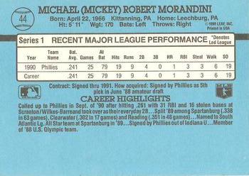 1991 Donruss #44 Mickey Morandini Back