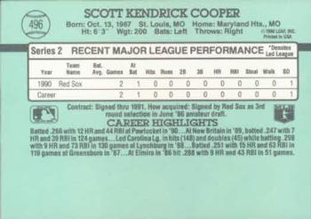 1991 Donruss #496 Scott Cooper Back