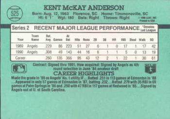 1991 Donruss #525 Kent Anderson Back