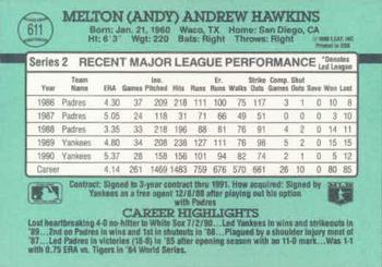 1991 Donruss #611 Andy Hawkins Back