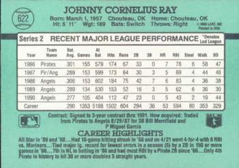 1991 Donruss #622 Johnny Ray Back