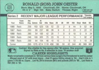 1991 Donruss #628 Ron Oester Back