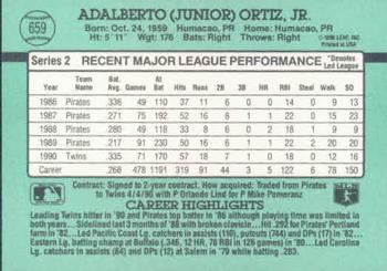1991 Donruss #659 Junior Ortiz Back