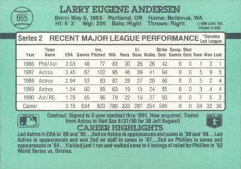 1991 Donruss #665 Larry Andersen Back