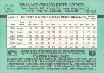 1991 Donruss #677 Wally Joyner Back