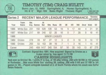 1991 Donruss #706 Tim Hulett Back