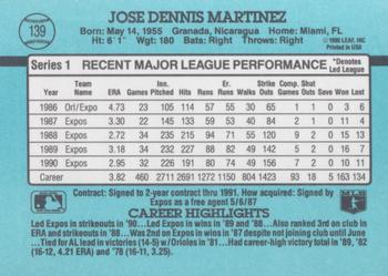 1991 Donruss #139 Dennis Martinez Back