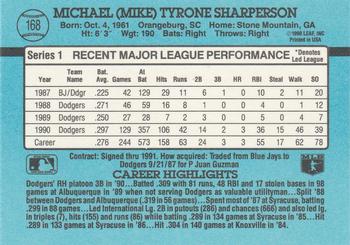 1991 Donruss #168 Mike Sharperson Back