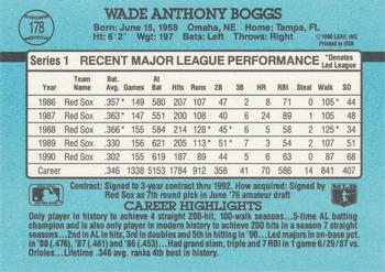 1991 Donruss #178 Wade Boggs Back