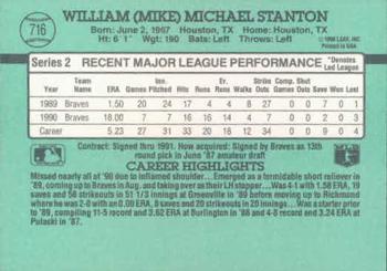 1991 Donruss #716 Mike Stanton Back