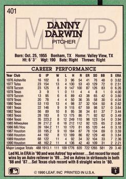 1991 Donruss #401 Danny Darwin Back