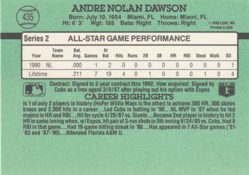 1991 Donruss #435 Andre Dawson Back
