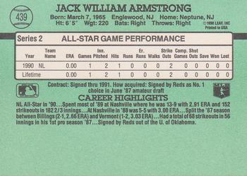 1991 Donruss #439 Jack Armstrong Back