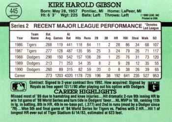 1991 Donruss #445 Kirk Gibson Back