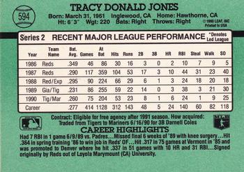 1991 Donruss #594 Tracy Jones Back