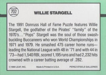 1991 Donruss #702 Willie Stargell Puzzle Back