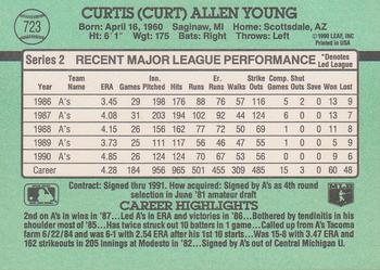 1991 Donruss #723 Curt Young Back