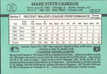 1991 Donruss #731 Mark Carreon Back