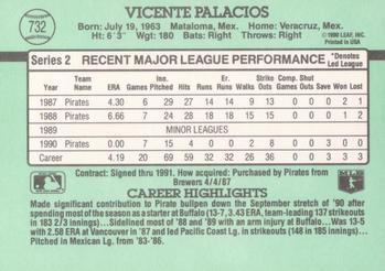 1991 Donruss #732 Vicente Palacios Back