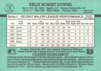 1991 Donruss #738 Kelly Downs Back