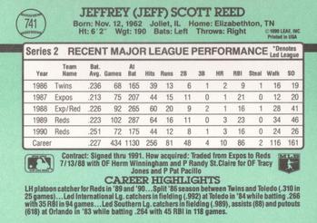 1991 Donruss #741 Jeff Reed Back