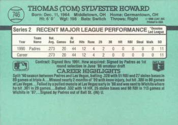 1991 Donruss #746 Thomas Howard Back