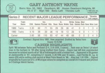 1991 Donruss #757 Gary Wayne Back