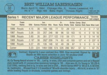 1991 Donruss #88 Bret Saberhagen Back