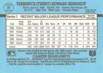 1991 Donruss #94 Terry Kennedy Back
