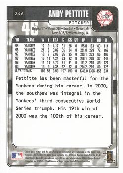 2001 Upper Deck Victory #246 Andy Pettitte Back