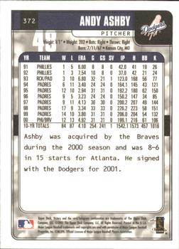 2001 Upper Deck Victory #372 Andy Ashby Back