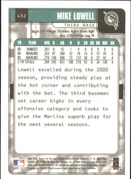 2001 Upper Deck Victory #432 Mike Lowell Back