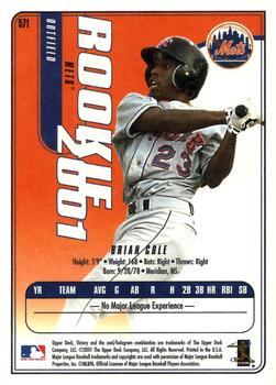 2001 Upper Deck Victory #571 Brian Cole Back