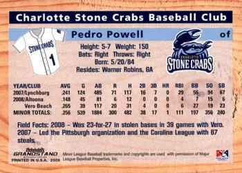 2009 Grandstand Charlotte Stone Crabs #NNO Pedro Powell Back
