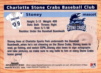 2009 Grandstand Charlotte Stone Crabs #NNO Stoney Back