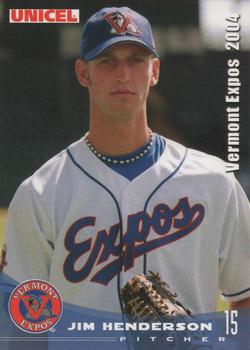 2004 Grandstand Vermont Expos #NNO Jim Henderson Front