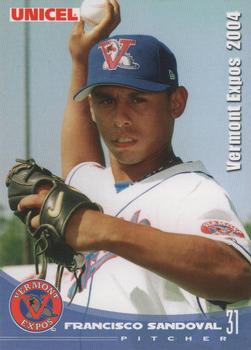 2004 Grandstand Vermont Expos #NNO Francisco Sandoval Front