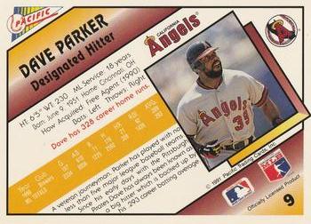1991 Pacific Prototypes #9 Dave Parker Back