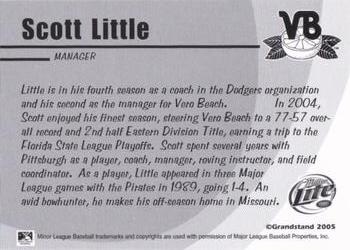 2005 Grandstand Vero Beach Dodgers #NNO Scott Little Back