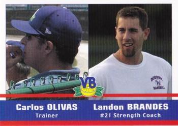 2005 Grandstand Vero Beach Dodgers #NNO Carlos Olivas / Landon Brandes Front