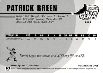 2005 Grandstand Southwest Michigan Devil Rays #NNO7 Patrick Breen Back