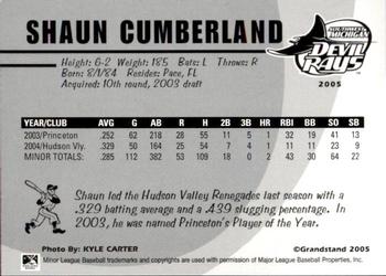 2005 Grandstand Southwest Michigan Devil Rays #NNO14 Shaun Cumberland Back