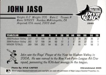 2005 Grandstand Southwest Michigan Devil Rays #NNO20 John Jaso Back