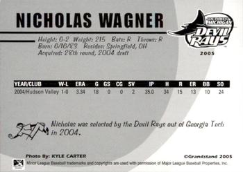 2005 Grandstand Southwest Michigan Devil Rays #NNO28 Nicholas Wagner Back