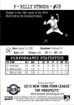 2015 Choice New York-Penn League Top Prospects #16 Billy Strode Back