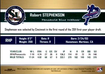 2015 Grandstand Southern League Top Prospects #NNO Robert Stephenson Back